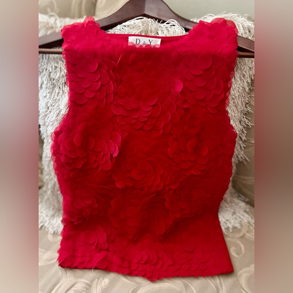 D&Y Red Sleeveless Sweater